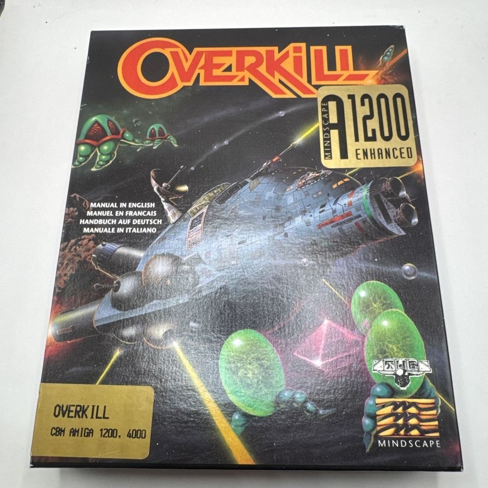 Overkill Commodore Amiga 1200 4000 Disks CIB COMPLETE W/ Poster & Reg Card